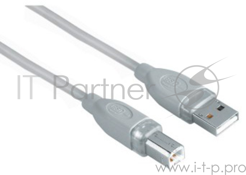 Кабель USB2.0 Hama H-45021 (серый) USB A (m)/USB B (m) 1.8м экран.