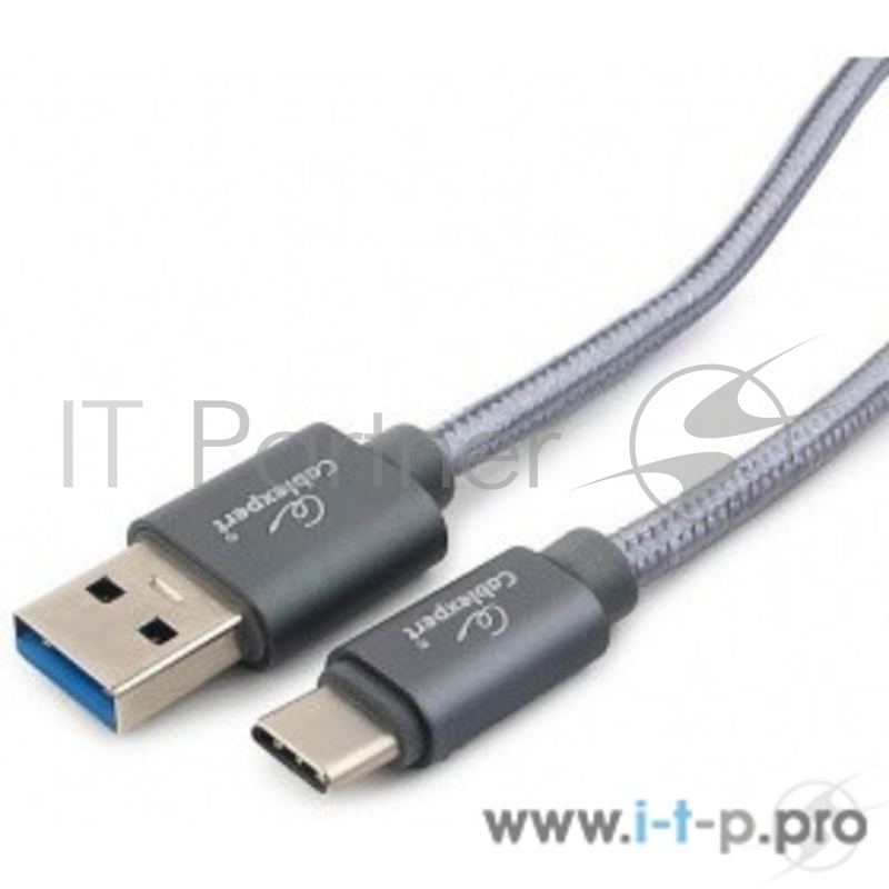 Кабель USB 3.0 Cablexpert, AM/Type-C, серия Platinum, длина 1.8м, титан, блистер