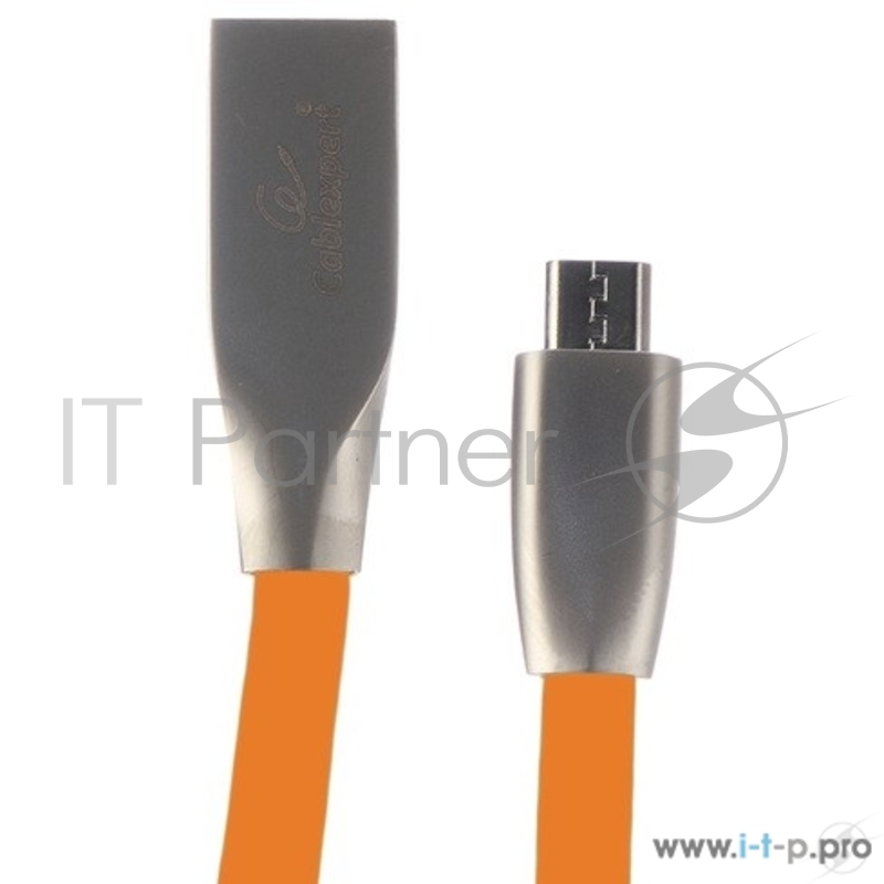 Кабель USB 2.0 Cablexpert, AM/microB, серия Gold, длина 1м, оранжевый, блистер