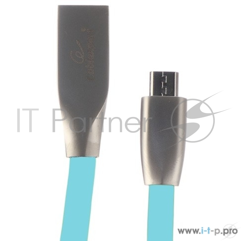 Кабель USB 2.0 Cablexpert, AM/microB, серия Gold, длина 1м, синий, блистер