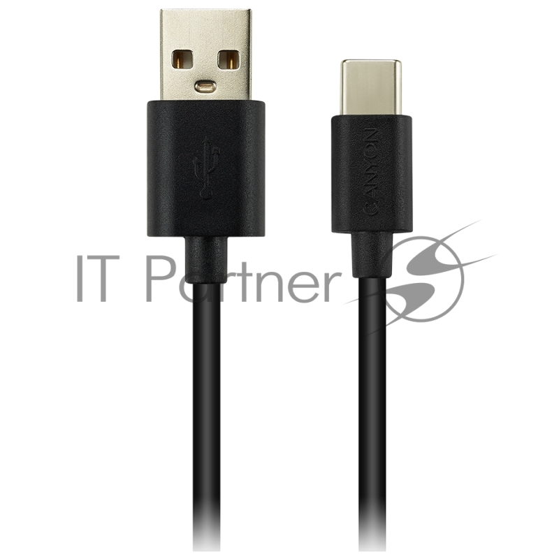 Кабель Type C/USB 2.0 Power & Data output, 5V 1A, OD 3.2mm, PVC Jacket, 1.8m, black CANYON CNE-USBC