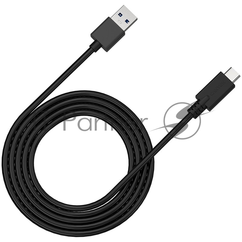 Кабель Type C/USB 3.0, Power & Data output, 5V 3A, OD 4.5mm, PVC Jacket, 1m, black CANYON CNE-USBC