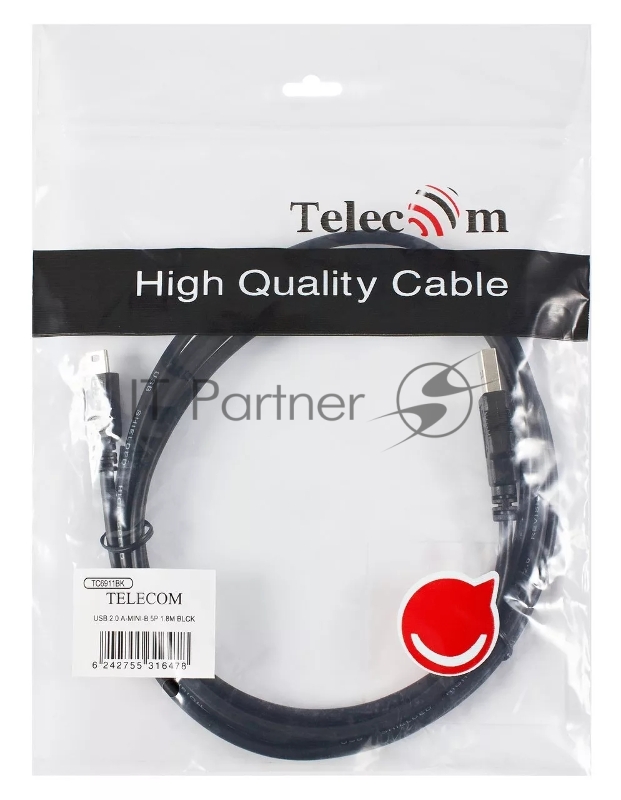 Кабель USB 2.0 AM/miniB 5P (mini USB) Telecom 1.8м