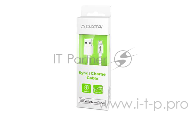 Кабель A-DATA Lightning-USB для зарядки и синхронизации iPhone, iPad, iPod (сертифицирован Apple) 1м