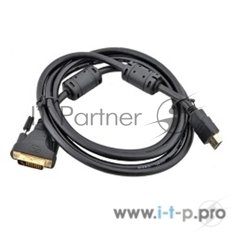 Кабель HDMI to DVI-D Dual Link (19M -25M) 2м, 2 фильтра, TELECOM (CG481F-2M)