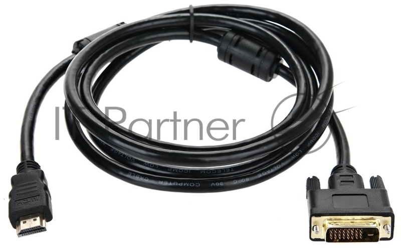 Кабель HDMI to DVI-D Dual Link (19M -25M) 2м, 2 фильтра, TELECOM (CG481F-2M)