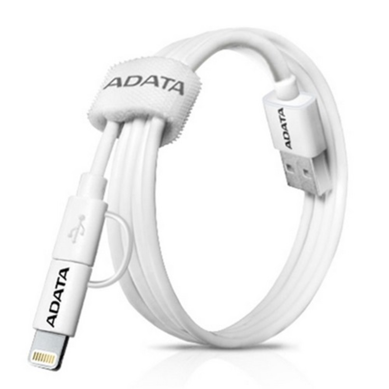 Кабель универсальный A-DATA Lightning/microUSB для зарядки и синхронизации Apple/Android (сертиф. Ap