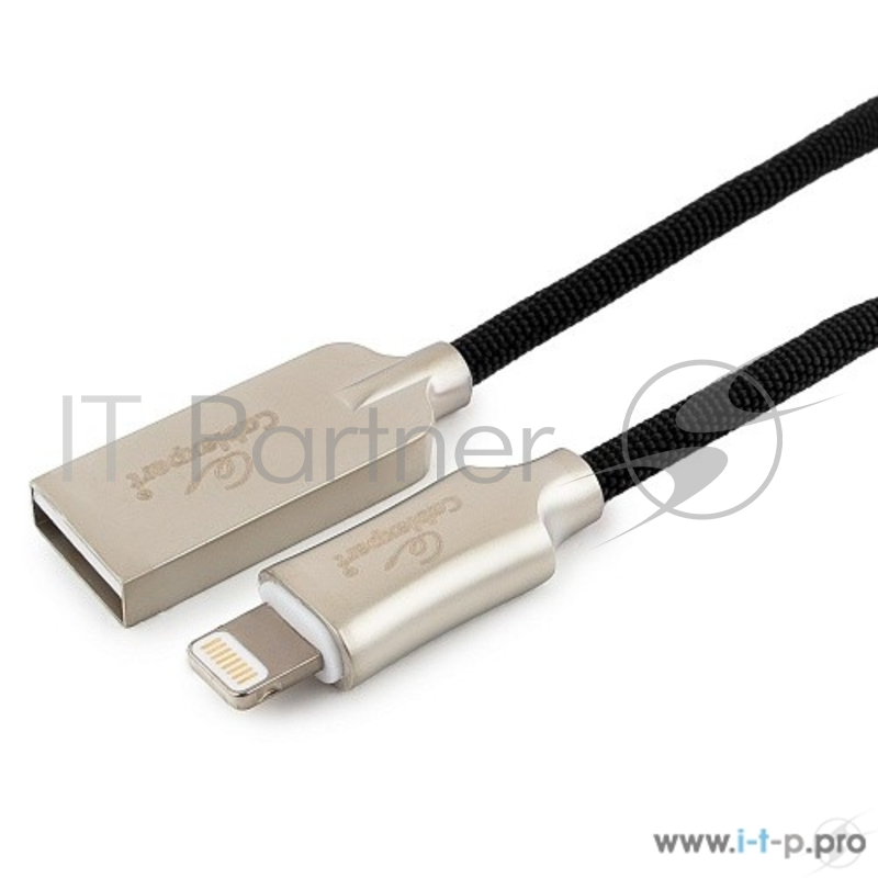 Кабель USB Cablexpert для Apple, AM/Lightning, серия Platinum, длина 0.5м, черный, блистер