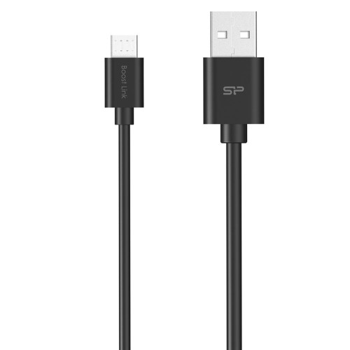 Кабель Silicon Power microUSB-USB для зарядки и синхронизации 1м, пластик, Black