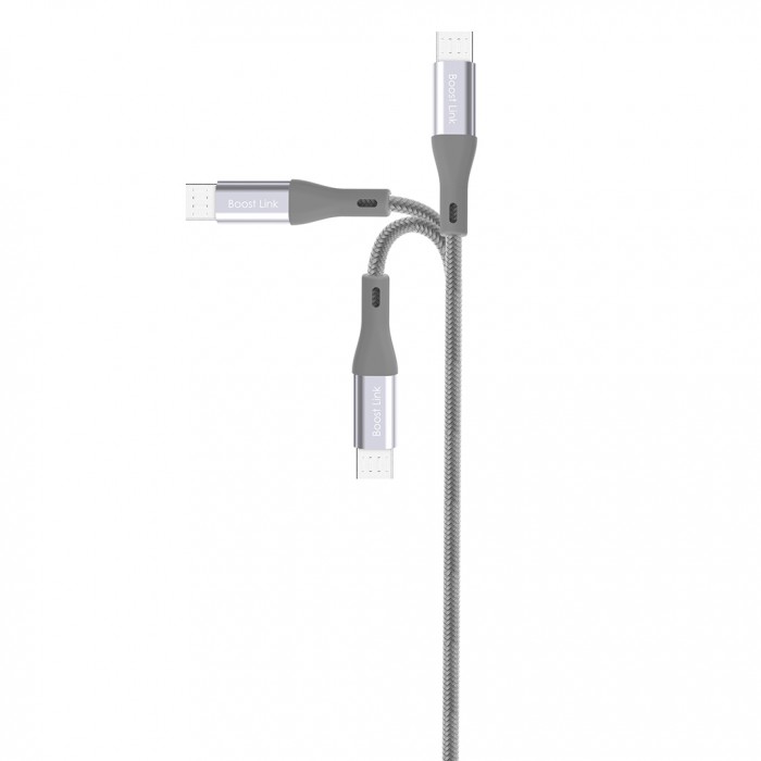 Кабель Silicon Power microUSB-USB для зарядки и синхронизации 1м, нейлон, Gray