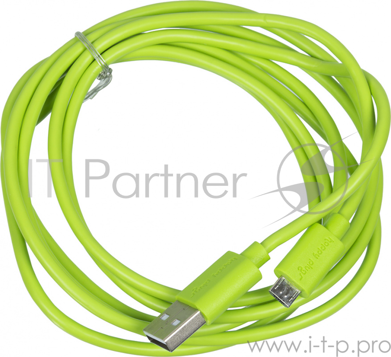 Кабель Happy plug 00153246 microUSB (m) USB 2.0 (m) 2м зеленый