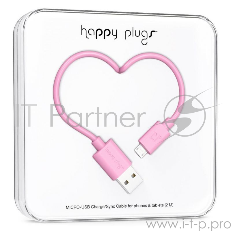 Кабель Happy plug 00153245 microUSB (m) USB 2.0 (m) 2м розовый