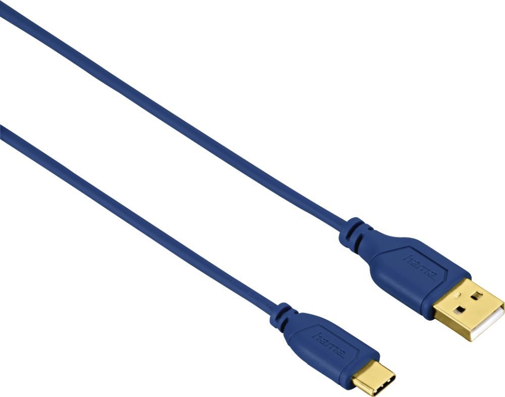 Кабель Hama Flexi-Slim 135785 USB Type-C (m) USB A(m) 0.75м синий