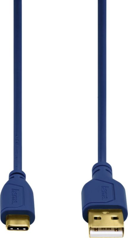 Кабель Hama Flexi-Slim 135785 USB Type-C (m) USB A(m) 0.75м синий