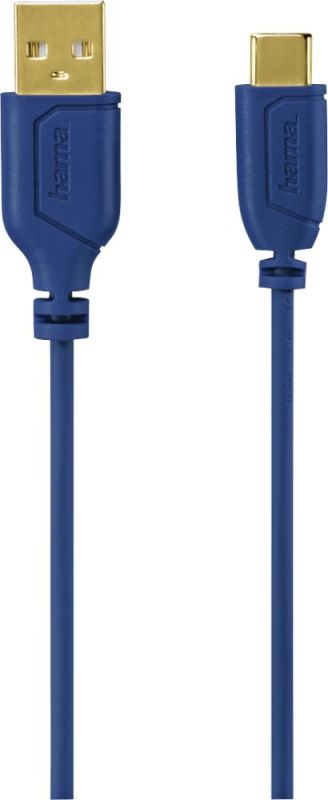 Кабель Hama Flexi-Slim 135785 USB Type-C (m) USB A(m) 0.75м синий