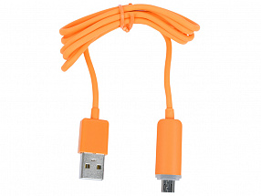Кабель Gmini GM-LDC-200O, USB-microUSB с индикатором заряда, 1м, оранжевый