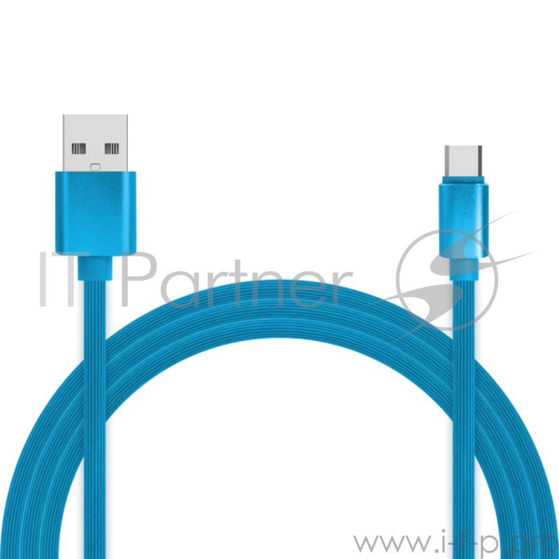 Кабель для зарядки и передачи данных Jet.A JA-DC34 2м синий (TPE, USB2.0/USB Type C, QC 3.0, 2A)