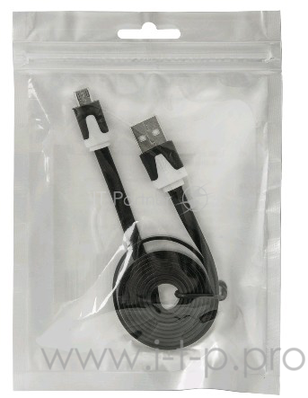 Кабель Defender USB08-03P USB2.0 AM-MicroBM, плоский, чёрный, 1.0м