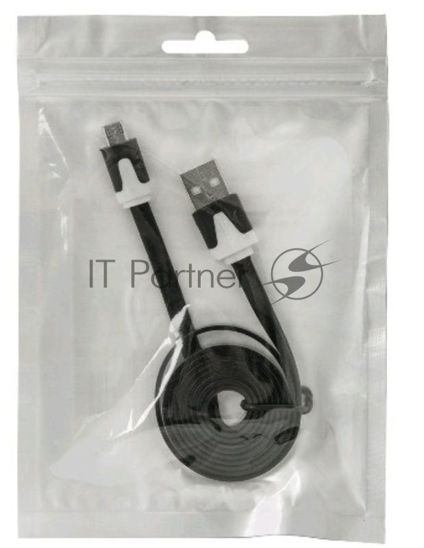 Кабель Defender USB08-03P USB2.0 AM-MicroBM, плоский, чёрный, 1.0м