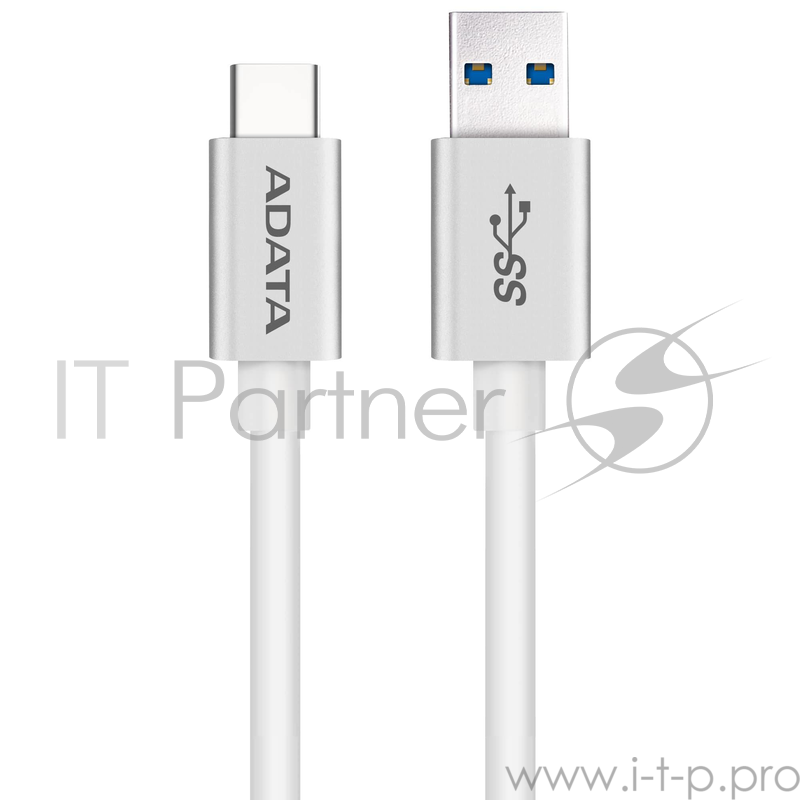 Кабель A-DATA Type-C - USB3.1 для зарядки и синхронизации 1м, металлический, white