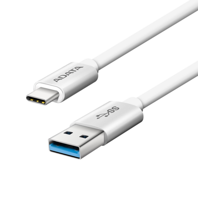 Кабель A-DATA Type-C - USB3.1 для зарядки и синхронизации 1м, металлический, white