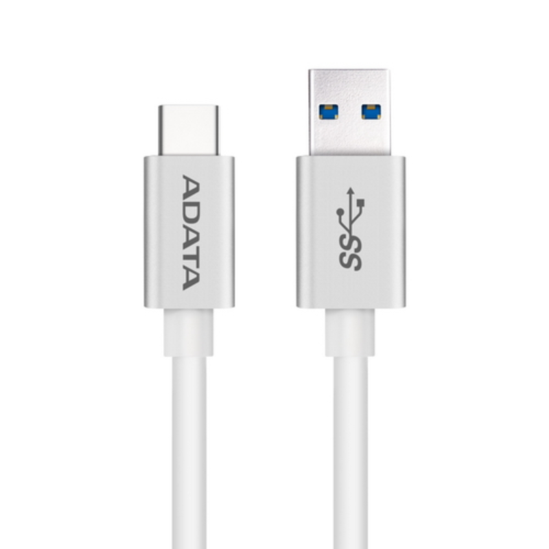 Кабель A-DATA Type-C - USB3.1 для зарядки и синхронизации 1м, металлический, white