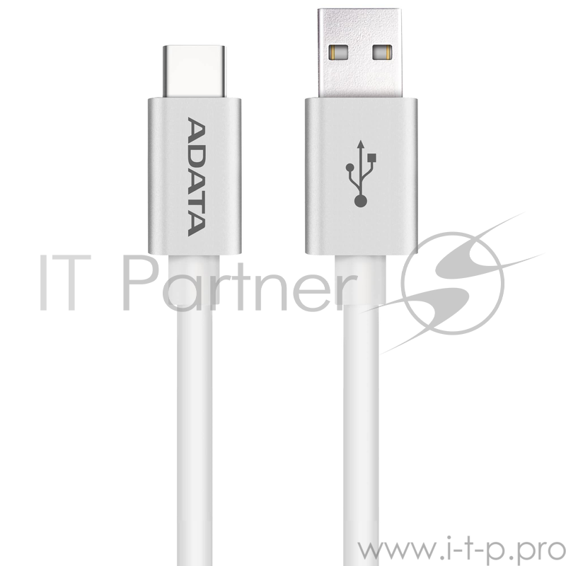 Кабель A-DATA Type-C - USB2.0 для зарядки и синхронизации 1м, металлический, white