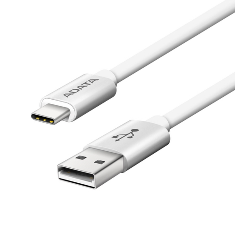 Кабель A-DATA Type-C - USB2.0 для зарядки и синхронизации 1м, металлический, white