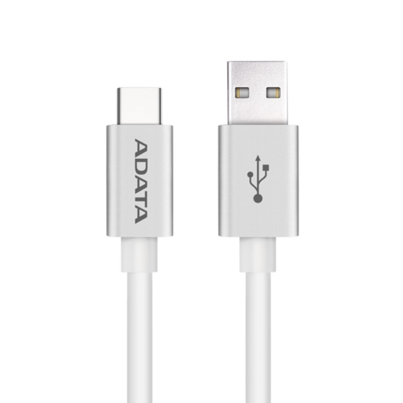 Кабель A-DATA Type-C - USB2.0 для зарядки и синхронизации 1м, металлический, white