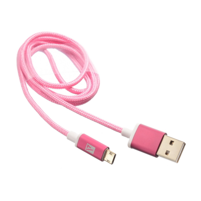 USB кабель ACD-Style MicroUSB ~ USB-A 2-сторонние коннекторы, нейлон, 1м, маджента (ACD-U913-M2M)