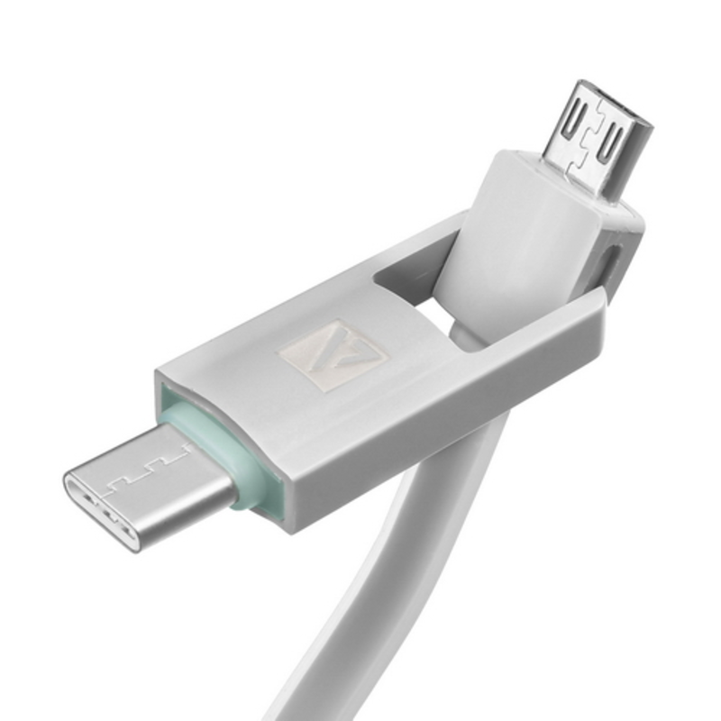 USB кабель ACD-Multi USB-C / MicroUSB ~ USB-A 2в1, TPE, 1м, серый (ACD-U914-CMA)