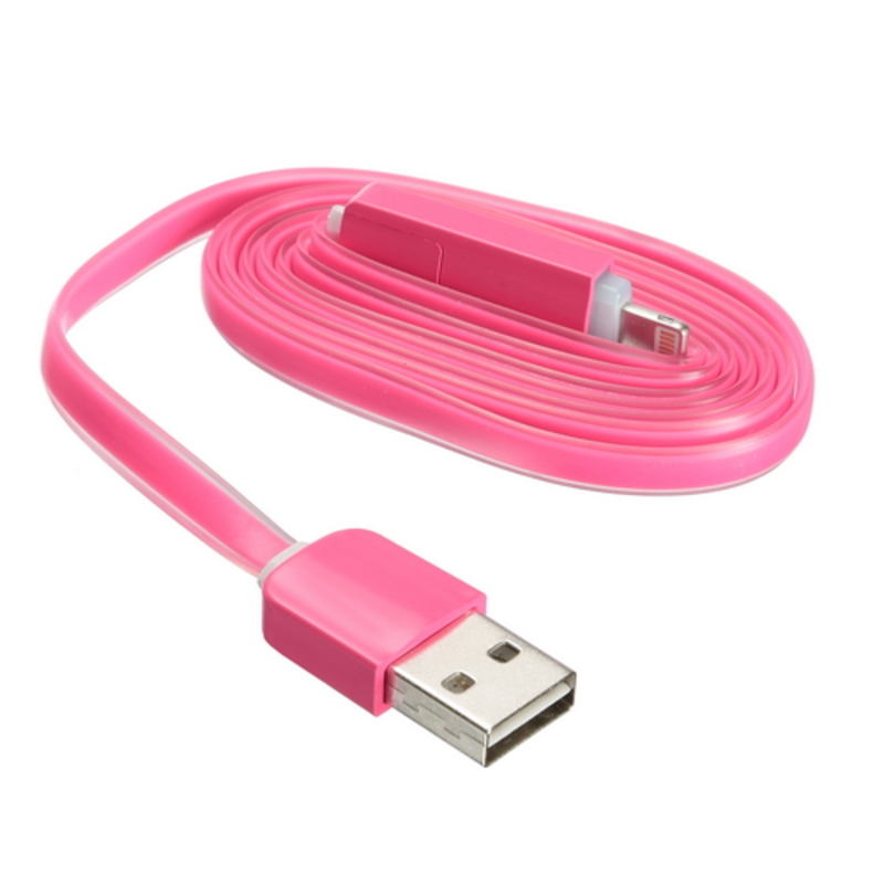 USB кабель ACD-Multi Lightning / MicroUSB ~ USB-A 2в1, TPE, 1м, маджента (ACD-U914-PMM)