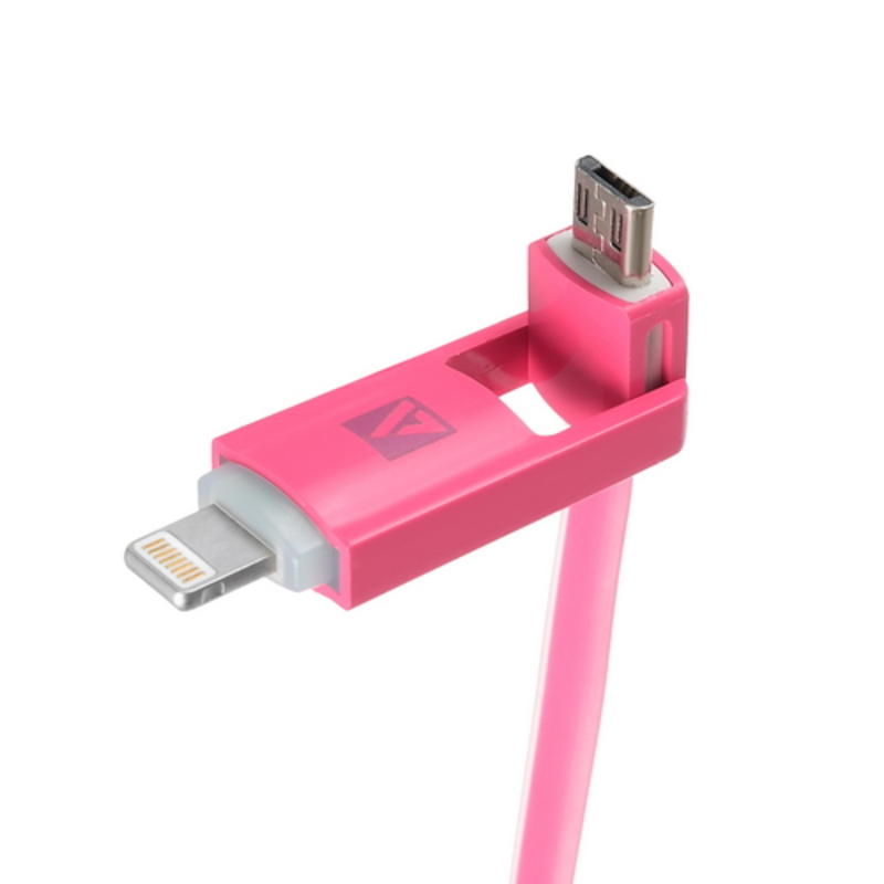 USB кабель ACD-Multi Lightning / MicroUSB ~ USB-A 2в1, TPE, 1м, маджента (ACD-U914-PMM)