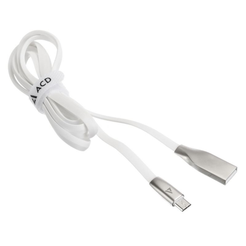 USB кабель ACD-Infinity MicroUSB ~ USB-A TPE, 1.2м, белый (ACD-U922-M1W)