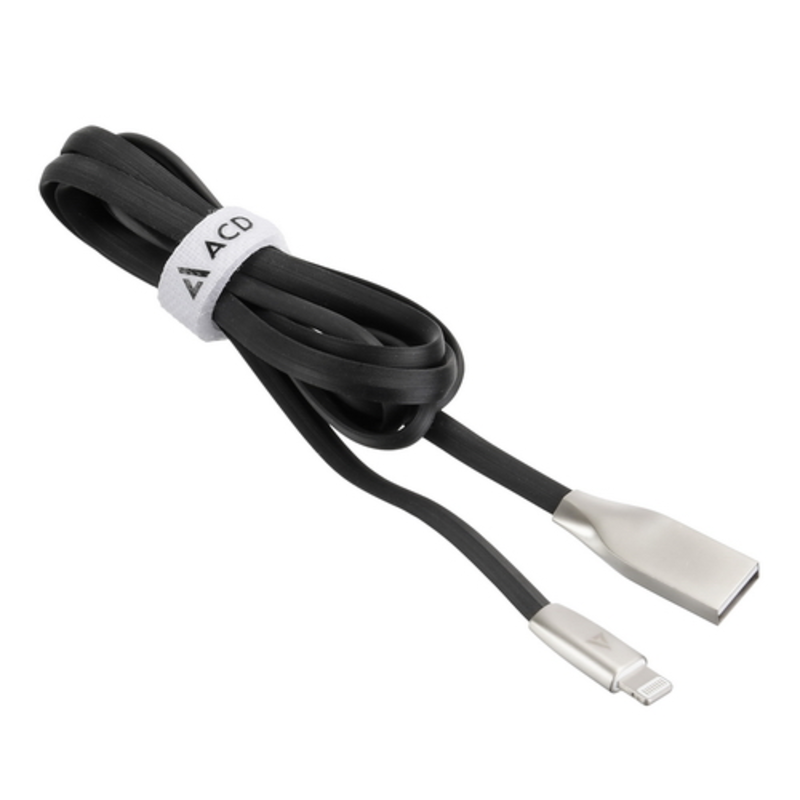 USB кабель ACD-Infinity Lightning ~ USB-A TPE, 1.2м, черный (ACD-U922-P5B)