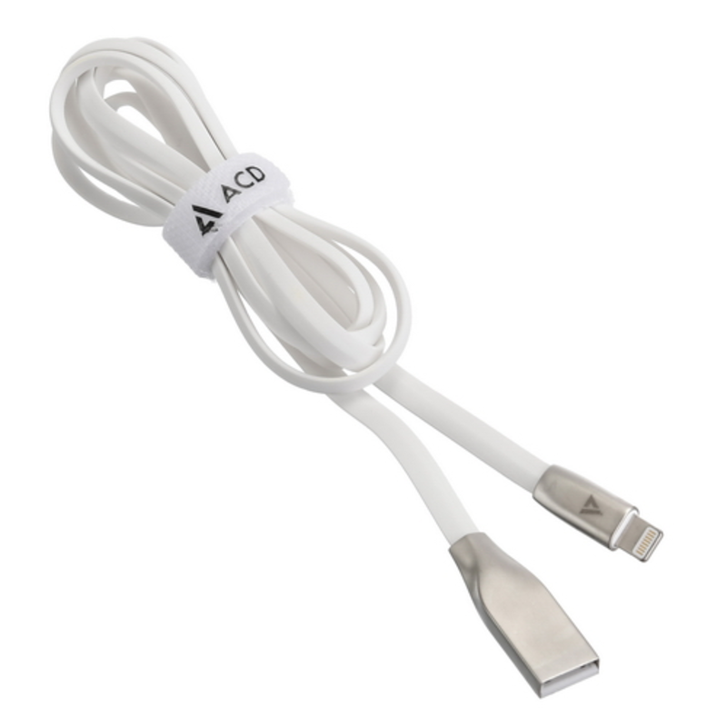 USB кабель ACD-Infinity Lightning ~ USB-A TPE, 1.2м, белый (ACD-U922-P5W)