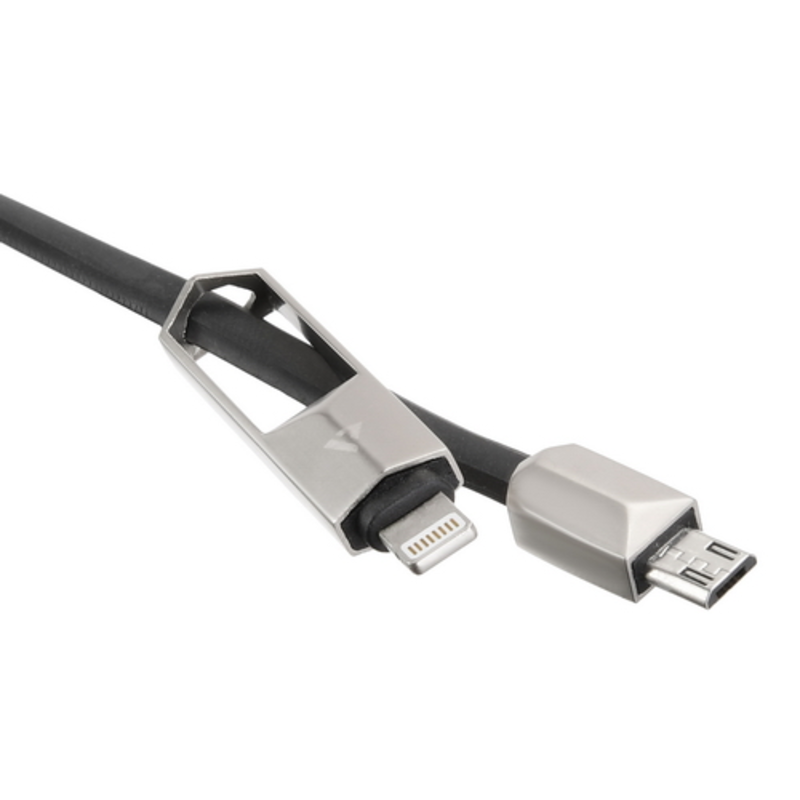 USB кабель ACD-DUAL Lightning / MicroUSB ~ USB-A 2в1, TPE, 1м, черный (ACD-U924-PMB)
