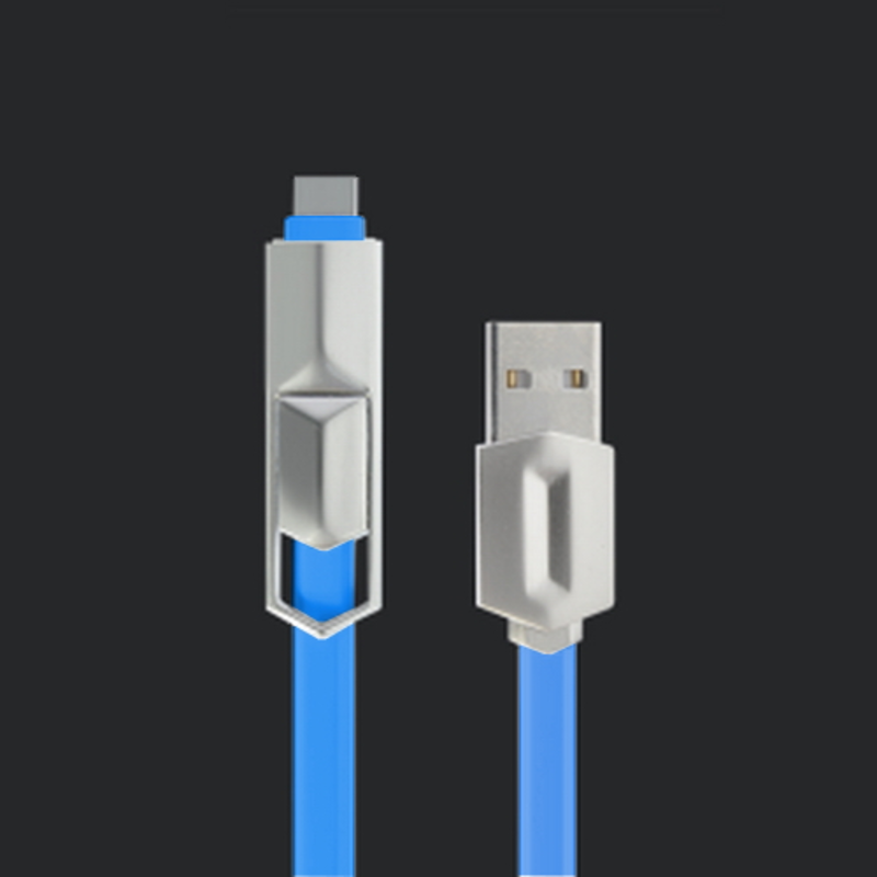 USB кабель ACD-DUAL Lightning / MicroUSB ~ USB-A 2в1, TPE, 1м, синий (ACD-U924-CML)