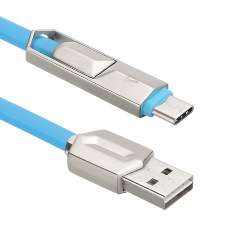 USB кабель ACD-DUAL Lightning / MicroUSB ~ USB-A 2в1, TPE, 1м, синий (ACD-U924-CML)