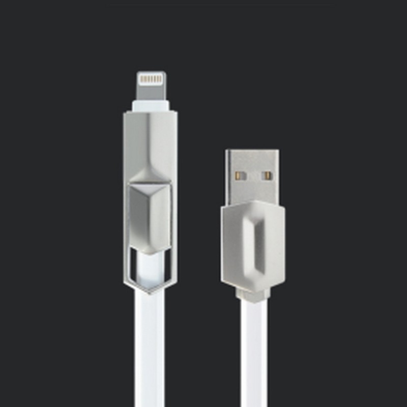USB кабель ACD-DUAL Lightning / MicroUSB ~ USB-A 2в1, TPE, 1м, белый (ACD-U924-PMW)