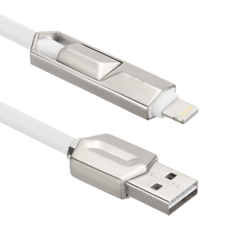 USB кабель ACD-DUAL Lightning / MicroUSB ~ USB-A 2в1, TPE, 1м, белый (ACD-U924-PMW)
