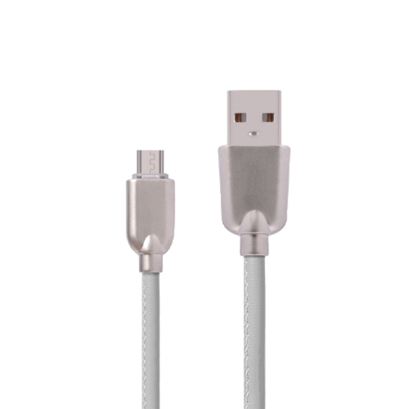 USB кабель ACD-Allure MicroUSB ~ USB-A Кожа, 1м, белый (ACD-U926-M1W)