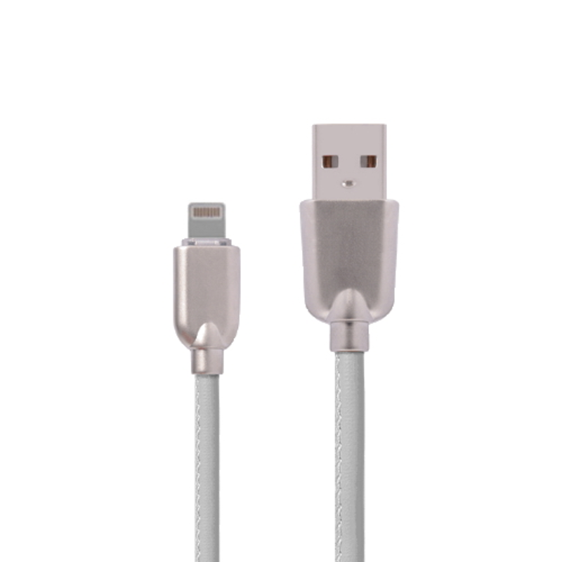 USB кабель ACD-Allure Lightning ~ USB-A Кожа, 1м, белый (ACD-U926-P5W)