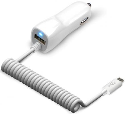 Универсальное зарядное устройство от прикуривателя 12В-24В UC-C17 (1 USB-порт, 2.1А, встроенный кабе