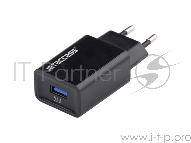 Универсальное зарядное устройство Jet.A UC-Z27 от сети 220В (1USB, 2.1А), чёрное