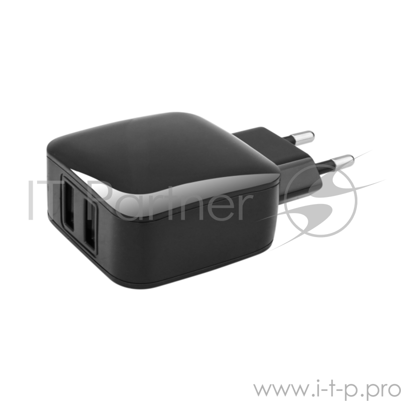 Универсальное зарядное устройство Jet.A UC-S18 от сети 220В (2USB, 3.1А, кабель microUSB), чёрное