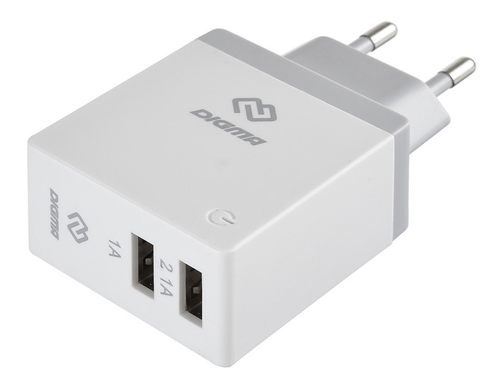 Сетевое зар./устр. Digma DGWC-2U-3A-WG 3A универсальное белый