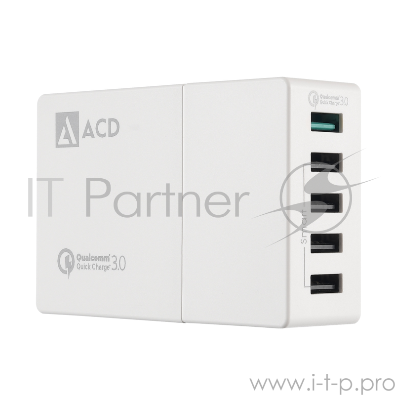 Зарядное устройство СЗУ (ACD-Q525-X3W) 52Вт, 5xUSB 1QC+4Smart, 3.6~12В, 3А RTL {72}