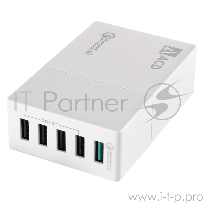 Зарядное устройство СЗУ (ACD-Q525-X3W) 52Вт, 5xUSB 1QC+4Smart, 3.6~12В, 3А RTL {72}