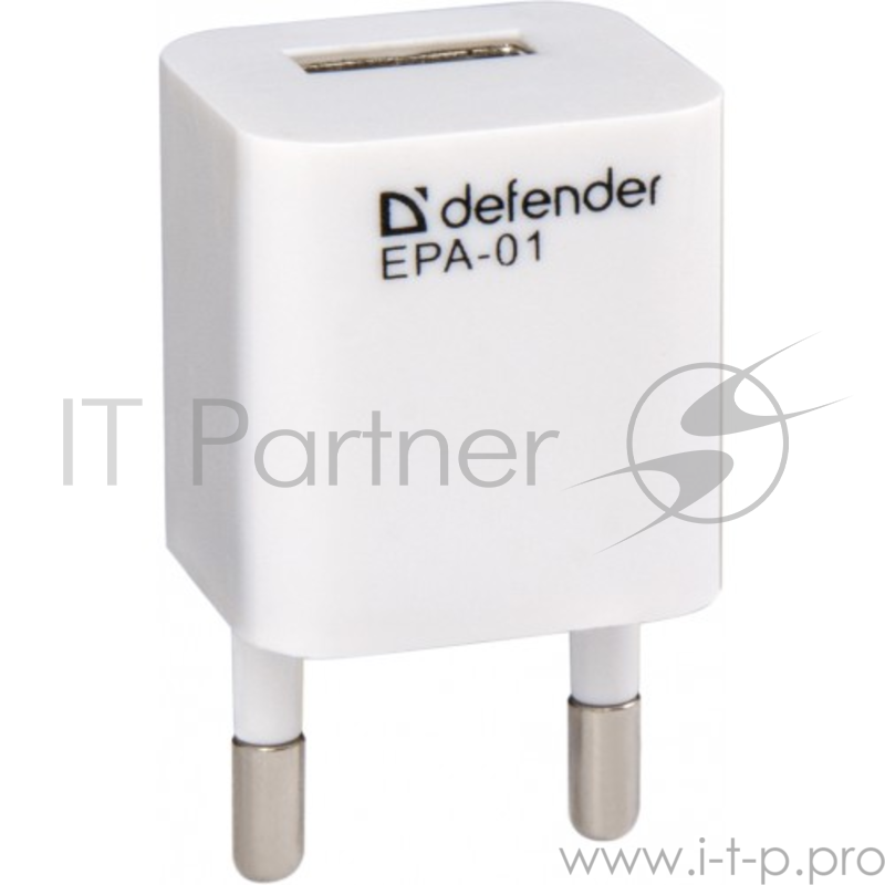 Адаптер сетевой USB Defender EPA-01 / АС 110-240 В / DC 5 В / вых. ток 1А / белый / евростандарт